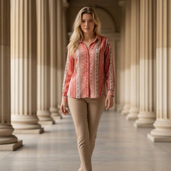 Tops - MULTI ORANGE BLOUSE